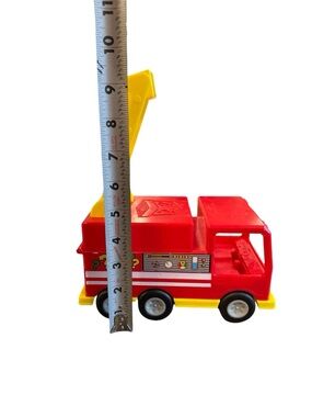 Red and Yellow Plastic Toy Fire Engine with Ladder